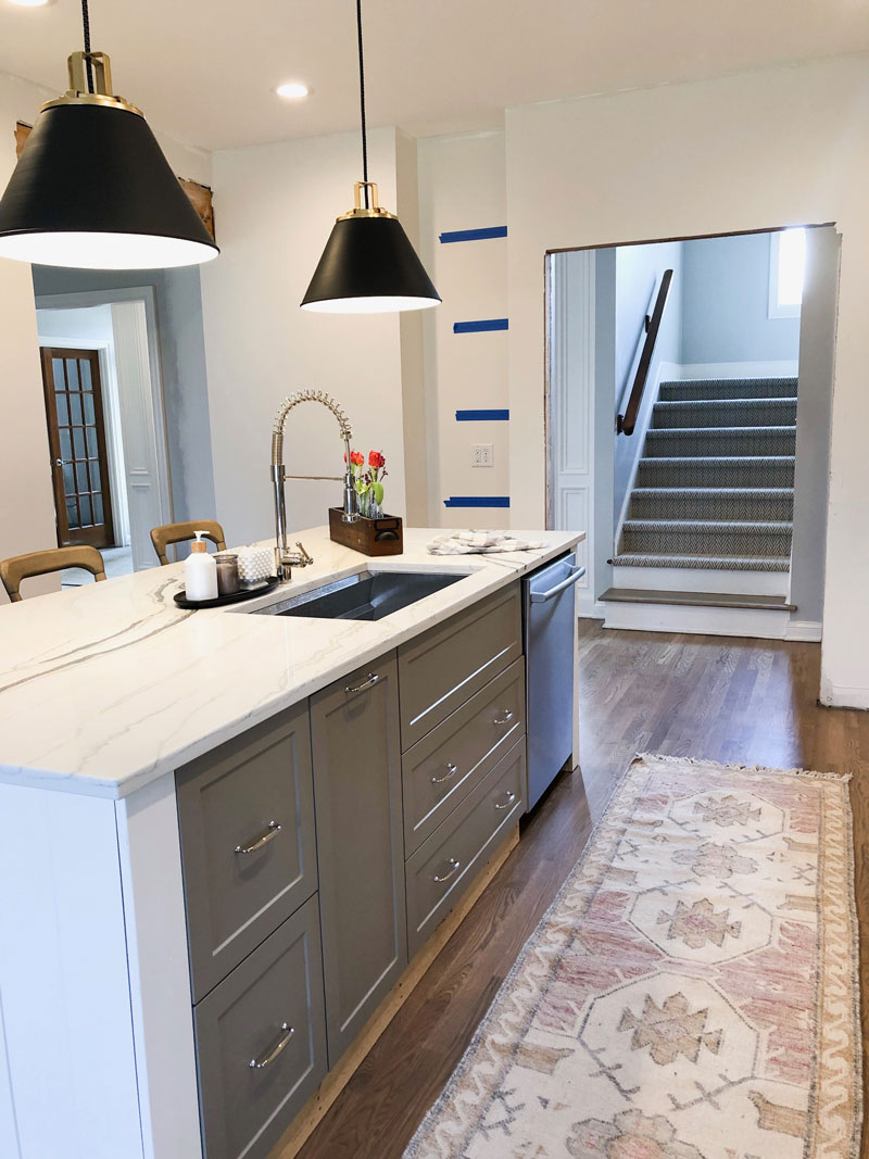 Kitchen island with discount sink and seating dimensions