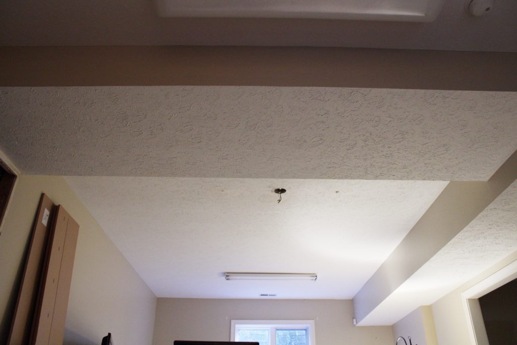 basement ceiling before