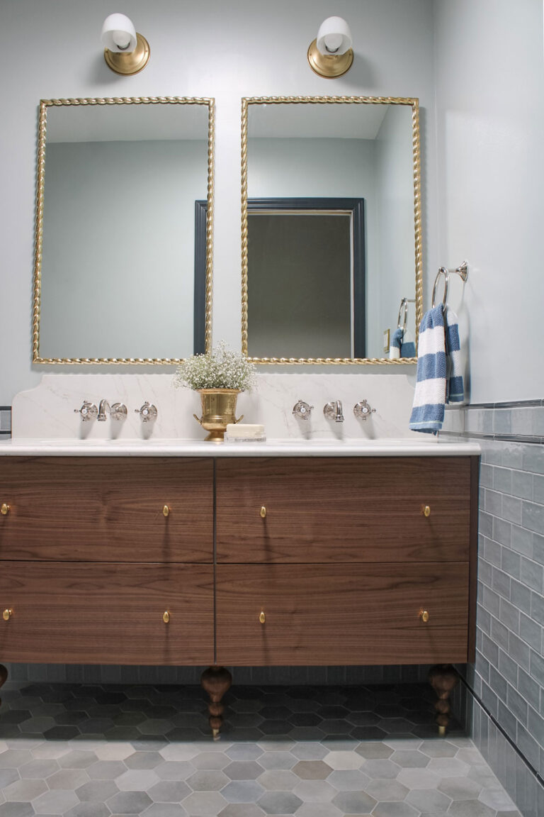 ikea godmorgon vanity with walnut fronts