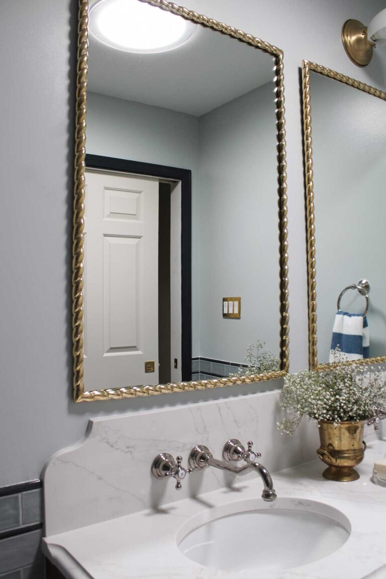 a sun tunnel reflecting in bathroom mirrors