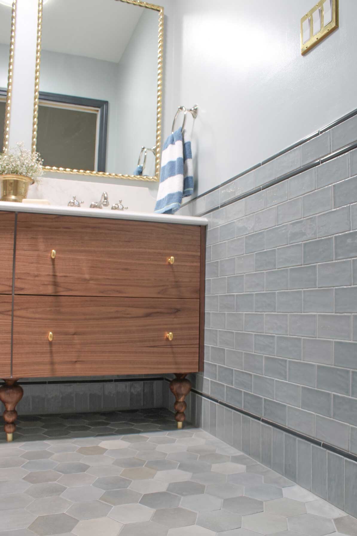 This custom bathroom vanity is an Ikea Hack! House with Home